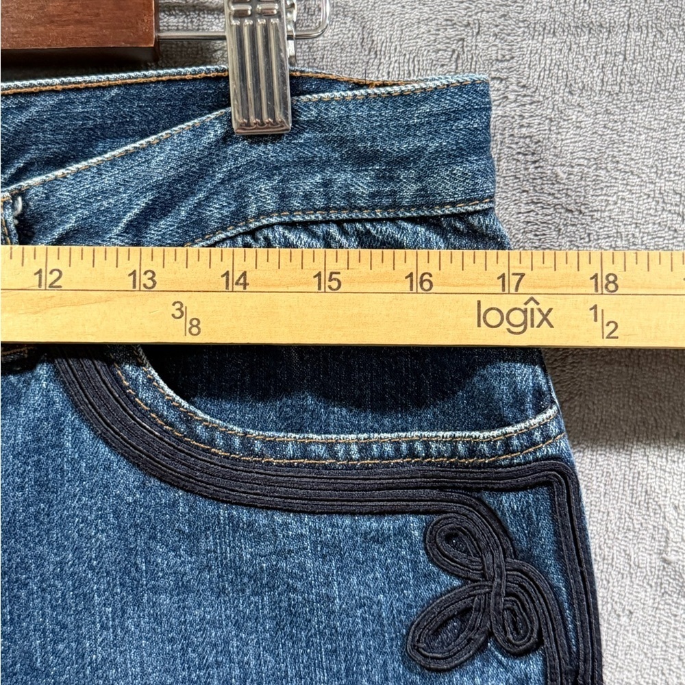 Vintage Ralph Lauren Jeans Women’s Size 12 Embroidered Pockets Wide Straight Leg - Picture 5 of 11